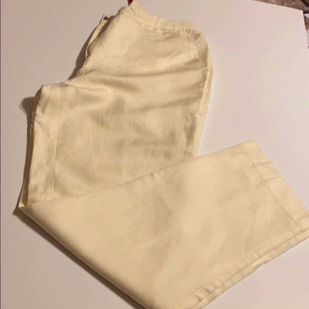 Shell Color Ruby Rd Linen Pants - image 2